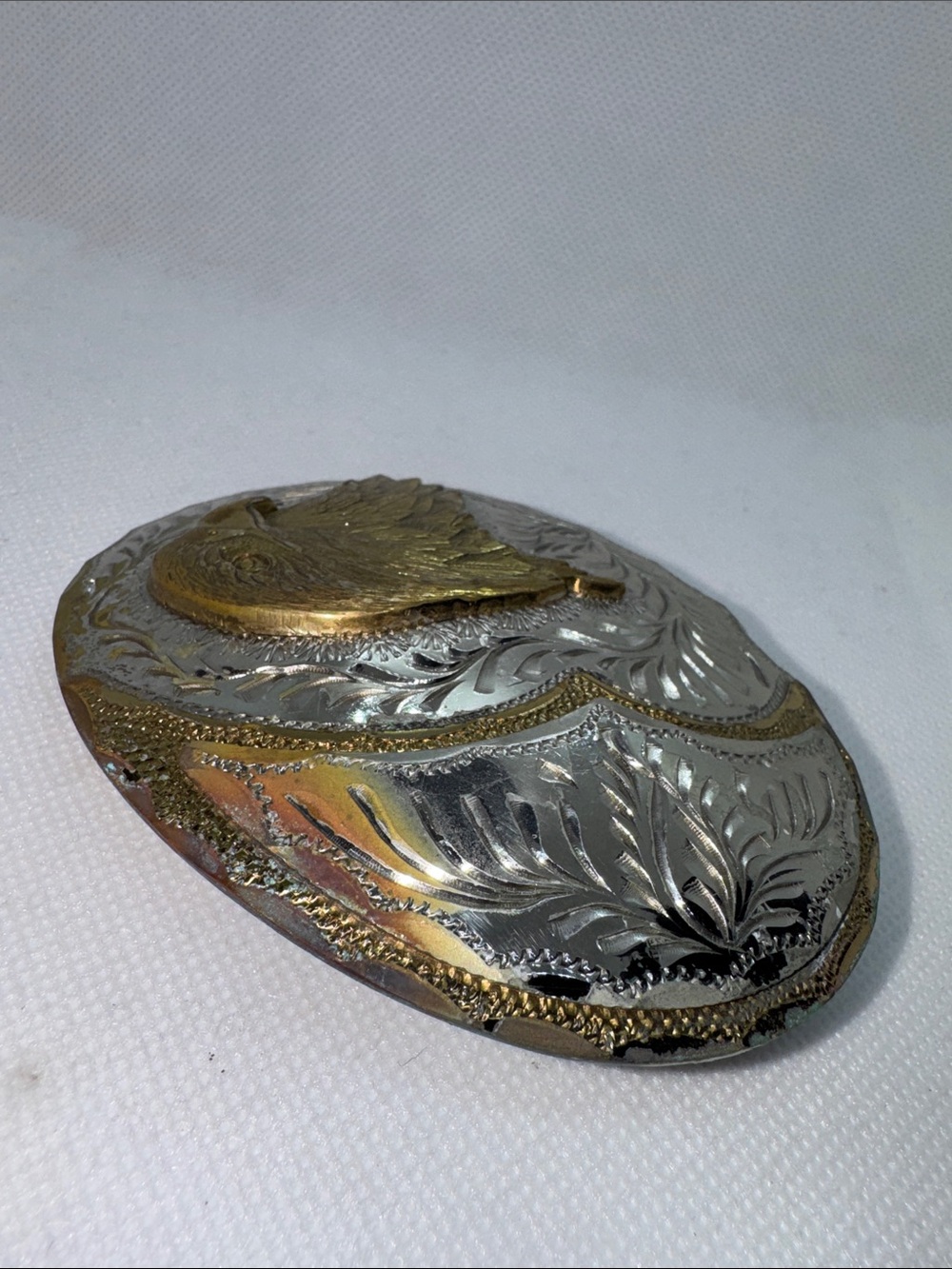 Silversmith Collection Western Eagle Two-Tone Belt Buckle - Gold & Silver - Picture 8 of 13